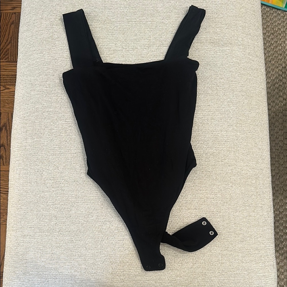 Bardot Black Bodysuit One Piece with Square Neckline